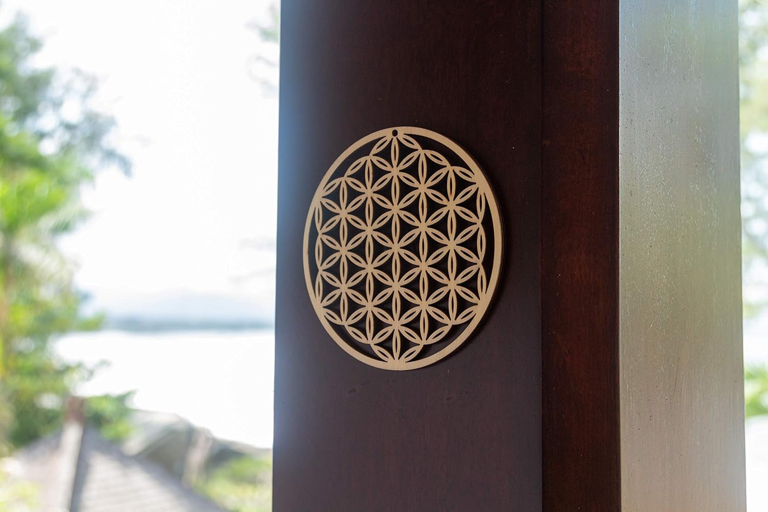 5.31" Flower of Life Wall Art, Sacred Geometry Wall Art, Wooden Wall Art Decor, Yoga Wall Art Hanging, Laser Cut Artwork, Wall Sculpture Symbol, Gift Purpose, Car Hanger
