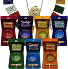 Chakra Singing Bowls Set Cuencos Tibetanos with Cushion Mallet Tulsi Beads Mala Tibetan Prayer Flag for Meditation Mindfulness - Style2 Size Large
