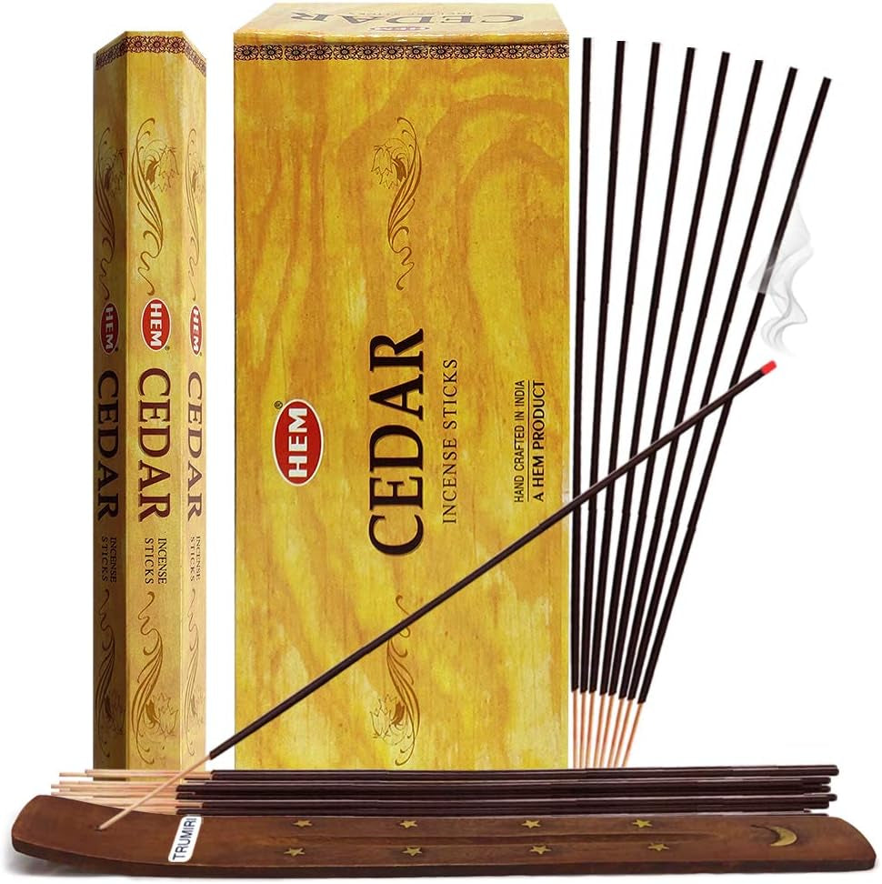 Cedar Incense Sticks & Holder Bundle