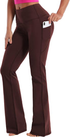 29"/31"/33"/35"/37" Women Bootleg/Wide Legs High Waist Yoga Pants Tummy Control Bootcut Workout Flared Out Pockets
