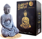 Lord Buddha Statue Mini — Great Spiritual Gift Idea — 6.7 Inch Durable Resin Buddha Decor Statue with Wooden round Base — Mini Buddha Statue for Home Decor