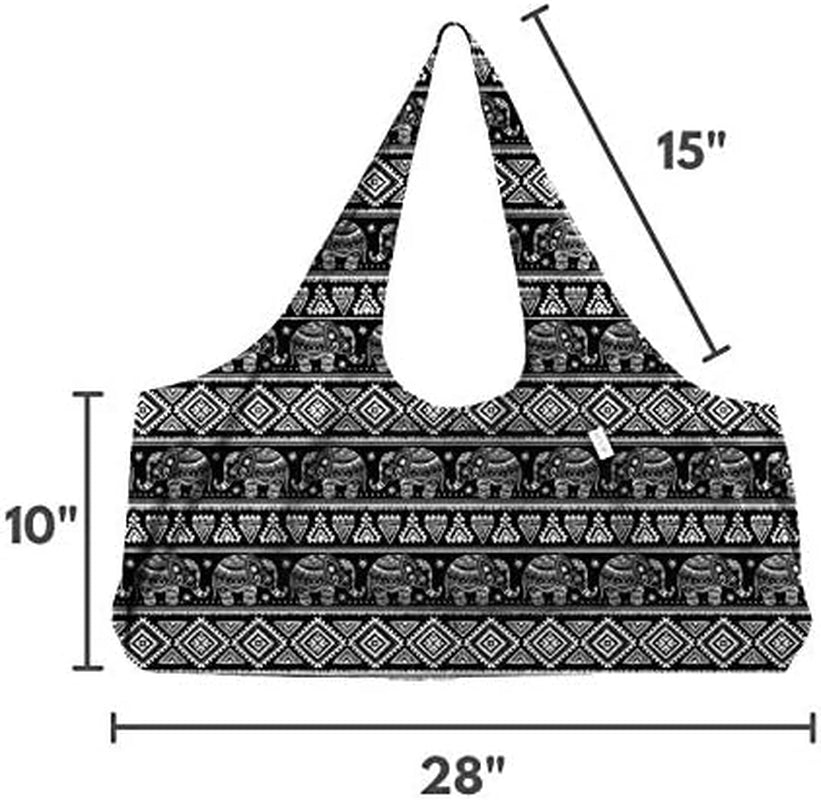 Large Yoga Mat Bag | the ORIGINAL totepro | Large Yoga Mat Tote Sling Carrier with Side Pocket | Fits Most Size Mats (Thai Elephant)