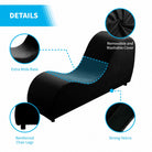 Yoga Curve Chair, Velvet Yoga Chaise Lounge Chair for Adults, Modern Yoga Couch for Stretching and Relaxation, Black