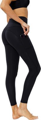 High Waist Womens Yoga Pants Workout plus Size Yoga Dress Athletic Pants for Women Leggings with Pockets,Black XL