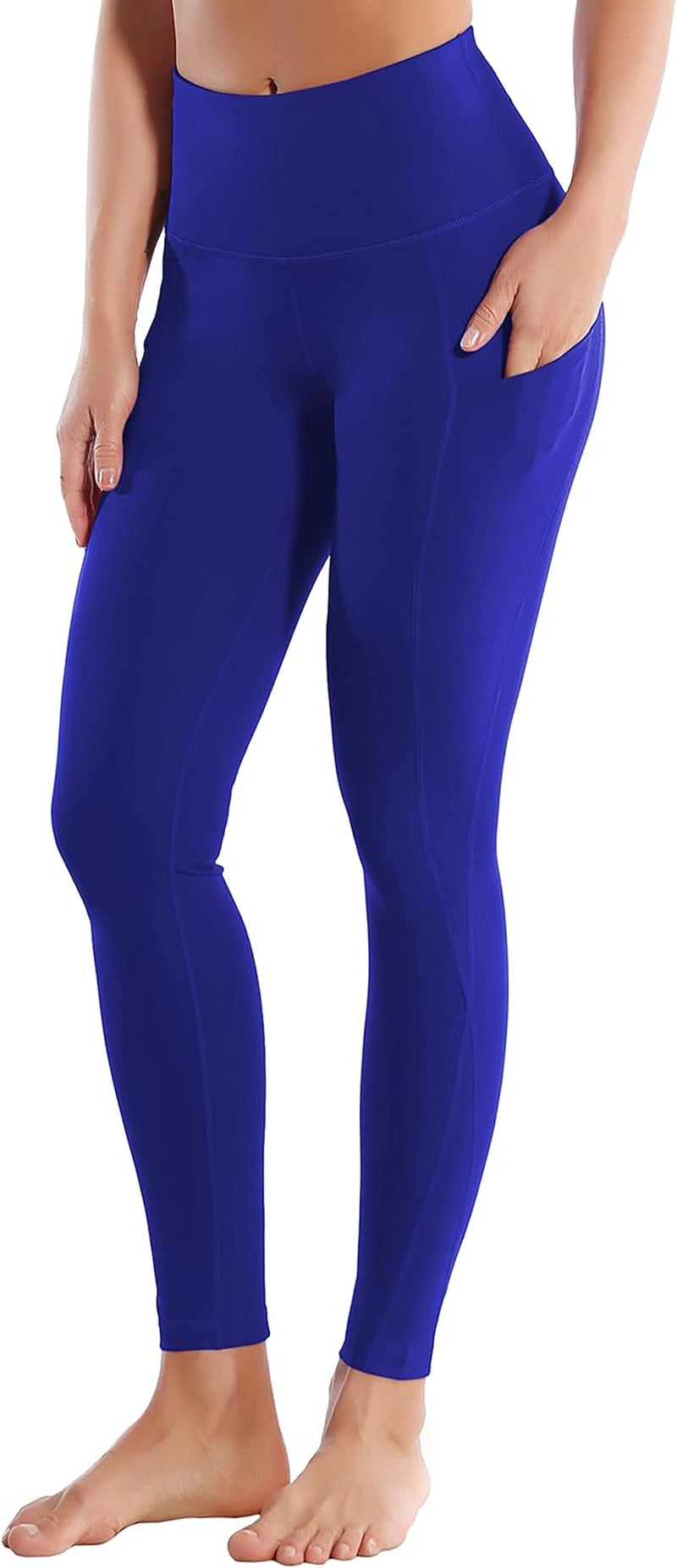 25"/26"/27"/28" Inseam Women'S Basic/Out Pockets High Waist Yoga Pants Stretchy Workout Pants
