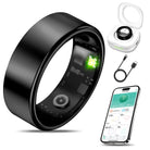 Smart Fitness Ring Tracker for Women Men with Charging Case, IP68 Waterproof for Iphone and Android, No Subscription Fee, Black 11