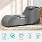 Yoga Chaise Lounge Chair, Morden Ergonomic Design Yoga Sofa, Curved Lounge Chaise Indoor for Stretching&Relaxation, Grey