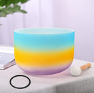 Crystal Singing Bowl Kit, 440Hz 10 Inch G Note Quartz Chakra Singing Bowl Rainbow Blue Sound Bowl with Free O-Ring & Mallet for Sound Healing Meditation Yoga