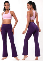 29"/ 20"/21" Women'S Stretchy Bootleg Yoga Capri Pants with Out Pockets Basic Polyester_Pansypurple S_29" Inseam