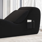 Curve Yoga Chair, Ergonomic Corduroy Yoga Sofa for Adults, with Lumbar Pillow, Side Pocket, Ottoman for Furniture Gift Lounge Stretching, Relaxing and Exercising, Black