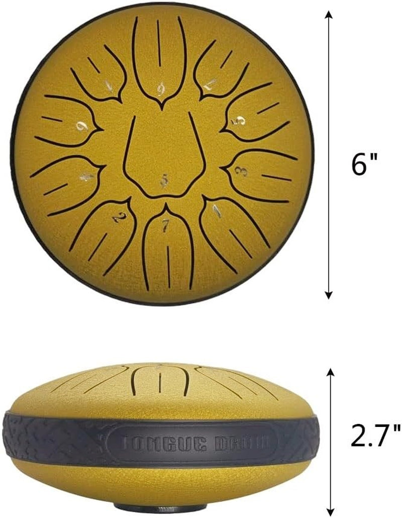 Rain Drum Steel Tongue Drum Hand Drum for Yoga Mind Meditation Gift 3 in / 6 IN