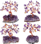 Citrine & Amethyst Crystal Tree with Amethyst Cluster Crystals Base Bonsai Money Tree for Wealth and Luck