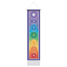 Seven Chakra Tapestry ,Hippie Mandala Chakras Wall Hanging , Yoga Meditation Tapestries for Spiritual Room Decor , 12.8"X 51.2"