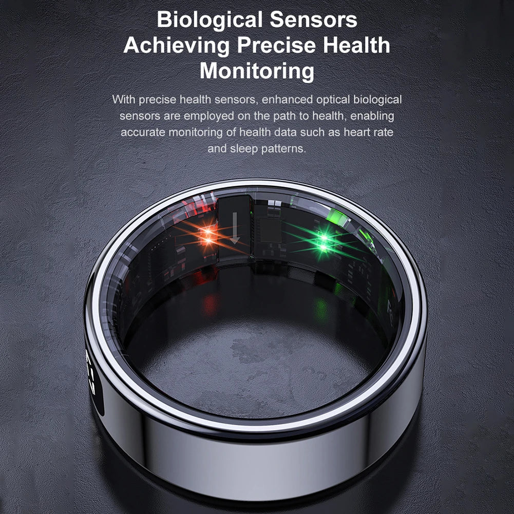 R11 Smart Ring BT 5.2 with Display Screen/Touch Wireless Charging 5 ATM Waterproof for Men Women for Android/Ios
