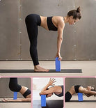 2 Pack Yoga Blocks High Density EVA Foam Brick Soft Non-Slip Surface Exercise Bricks Stability and Balance for Exercise, Yoga, Pilates, Meditation, Aid Balance (Blue)