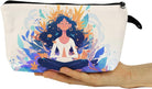 Yoga Gifts Colorful Yoga Makeup Bag Cute Small Organizer Bag with Zipper Yoga Print Cosmetic Bag Birthday Gifts for Yoga Lovers Coach Women Friends