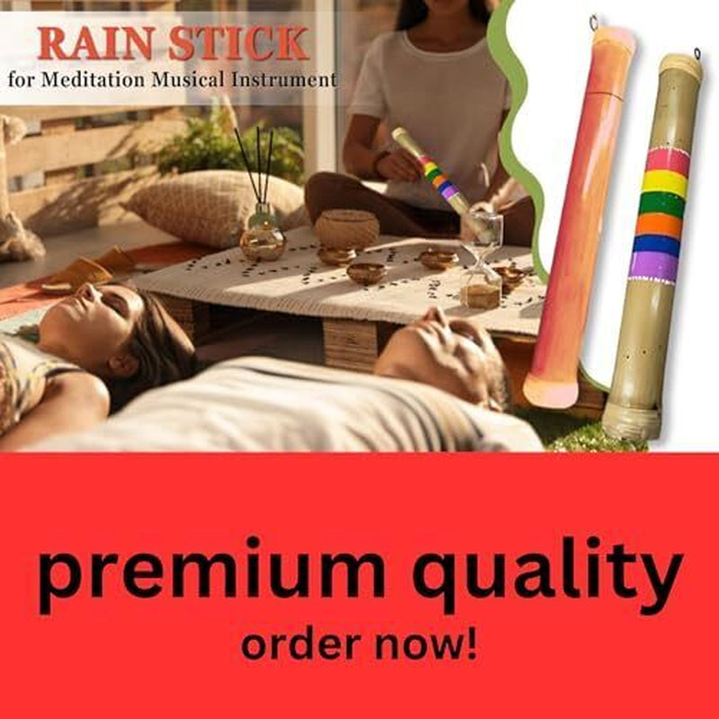 Large Rain Stick for Meditation Musical Instrument Rainstick for Adults Percu...