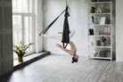 Anti-Gravity Aerial Yoga Hammock Swing – Six Handles Sling Pilates Set Kit Include Steel Carabiners Extension Straps No Ceiling Hanging Mount for Home & Gym Fitness