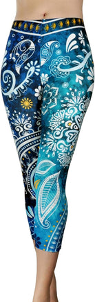 Pants - Workout Capris - High Waist Workout Leggings for Women - Lightweight Printed Yoga Legging - Size S/M 4-10