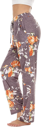 Womens Comfy Lounge Pants Loose Yoga Pants Drawstring Soft Pajama Pants with Pockets