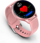 Smart Watch for Women, Sport Fitness Watch with Body Temperature Monitor/Heart Rate/Blood Pressure/Spo2/Sleep Monitor/Pedometer/Waterproof, Lady Bluetooth Smartwatch Sync with Google Fit, Pink