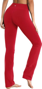 29"/31"/33"/35"/37" Women'S High Waist Straight Leg Yoga Pants Tummy Control Workout Pants with Pockets