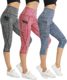 Women'S High Waist Biker Shorts Running Gym Compression Spandex Shorts Side Pockets Yoga Capri Leggings