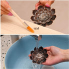 Brass Lotus Incense Burner, Brass Incense Holder Cone Incense Burner Holder with Ash Catcher and Ash Brush for Home Office Fragrance Accessories