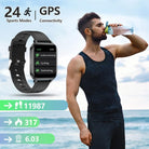 Smart Watch, 1.7" Smartwatch for Android and Ios Phones, Fitness Tracker with with Full Touch Color Screen Heart Rate and Sleep Monitor Pedometer, IP68 Waterproof Smart Watch for Women Men