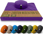 Meditation Cushion Mat Set - Zafu Floor Pillow Organic Buckwheat Pillow + Cotton Filled Zabuton Prayer Pad - Meditation Pillow Yoga Knee Pad - Made in USA - 14" round or 18" Oval
