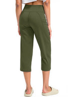 Capris Pants for Women High Waist Yoga Pants Women Athleisure Wide Legs with Pockets