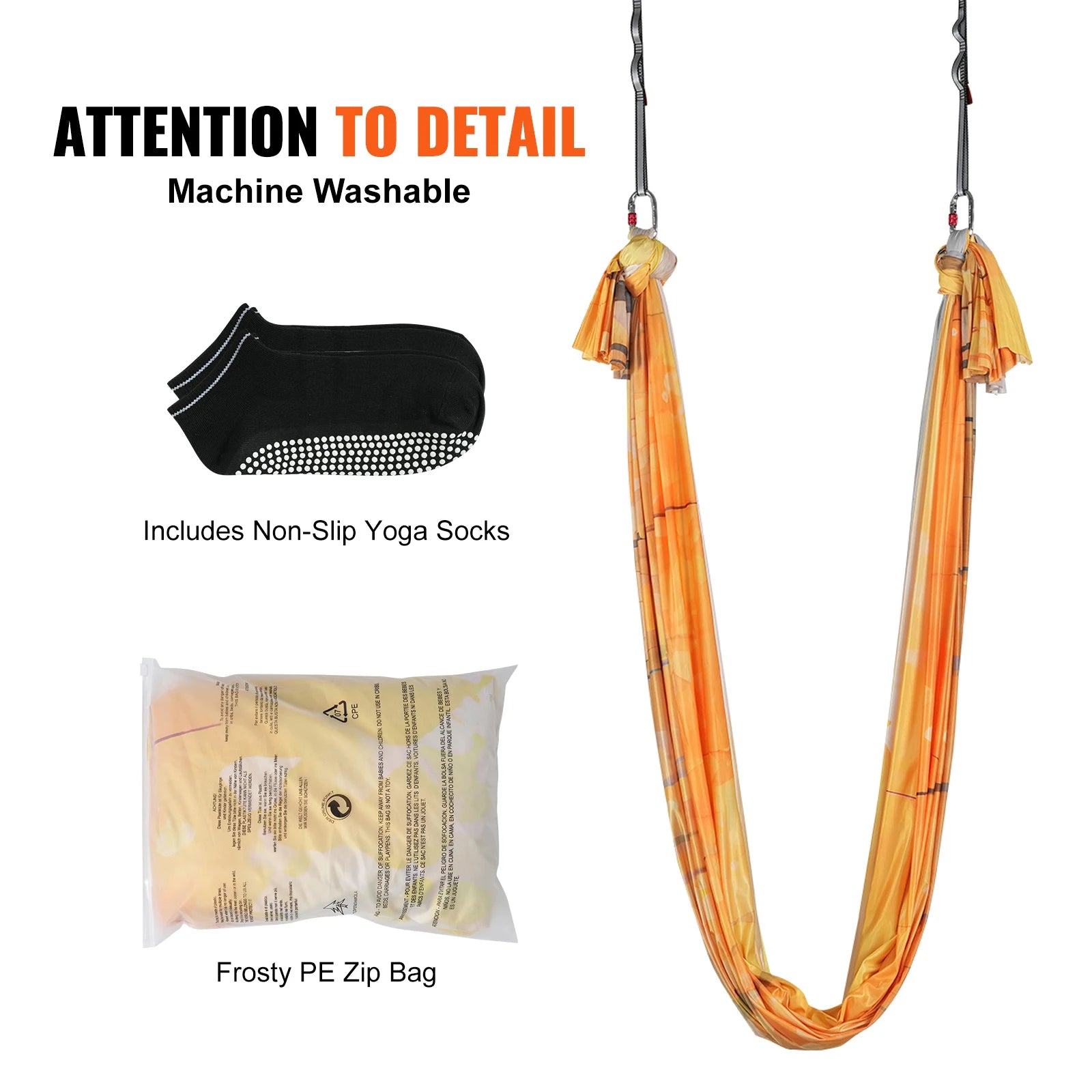 5.5 Yards Aerial Yoga Hammock & Swing Nylon Fabric Full Rigging Hardware for Antigravity Yoga Fitness Bodybuilding