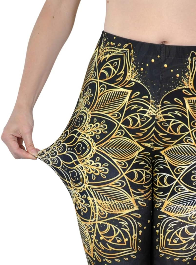 Pants - Workout Capris - High Waist Workout Leggings for Women - Lightweight Printed Yoga Legging - Size S/M 4-10