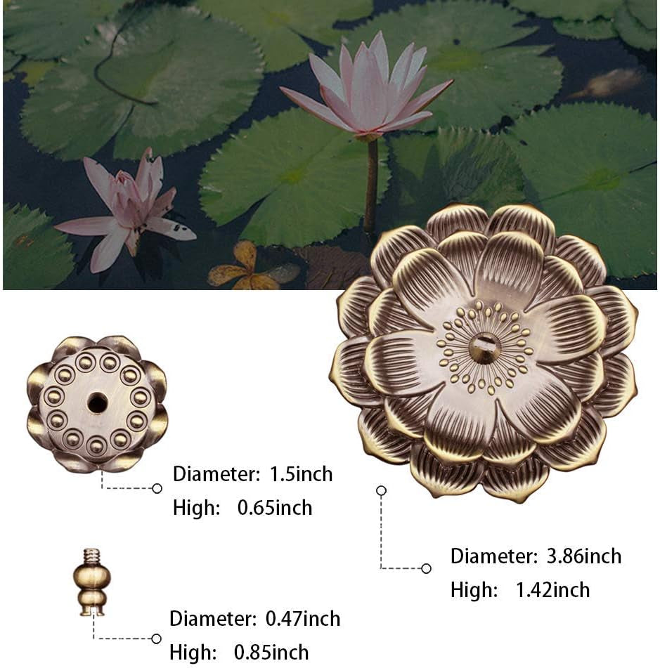 3-In-1 Lotus Stick Incense Burner Disc and Cone Incense Holder Ash Catcher Cinnamon Organic Citronella (Red Copper)