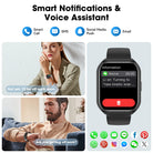 1.85 Inch Women'S Men'S Smartwatch Fits for Android & Iphone Devices with Fitness Tracker, 100+ Sport Modes, IP68 Waterproof Fitness Watch (Black)