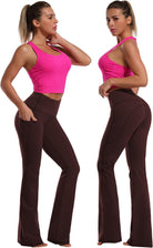 29"/31"/33"/35"/37" Women Bootleg/Wide Legs High Waist Yoga Pants Tummy Control Bootcut Workout Flared Out Pockets