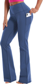 29"/31"/33"/35"/37" Women Bootleg/Wide Legs High Waist Yoga Pants Tummy Control Bootcut Workout Flared Out Pockets