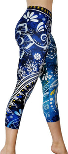 Pants - Workout Capris - High Waist Workout Leggings for Women - Lightweight Printed Yoga Legging - Size S/M 4-10