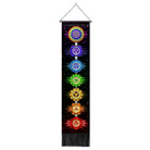 Seven Chakra Tapestry ,Hippie Mandala Chakras Wall Hanging , Yoga Meditation Tapestries for Spiritual Room Decor , 12.8"X 51.2"