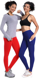 25"/26"/27"/28" Inseam Women'S Basic/Out Pockets High Waist Yoga Pants Stretchy Workout Pants