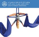 Aerial Silks Yoga Sling Hammock Starter Kit - 9 Yd Tricot Fabric with Hardware & Guide