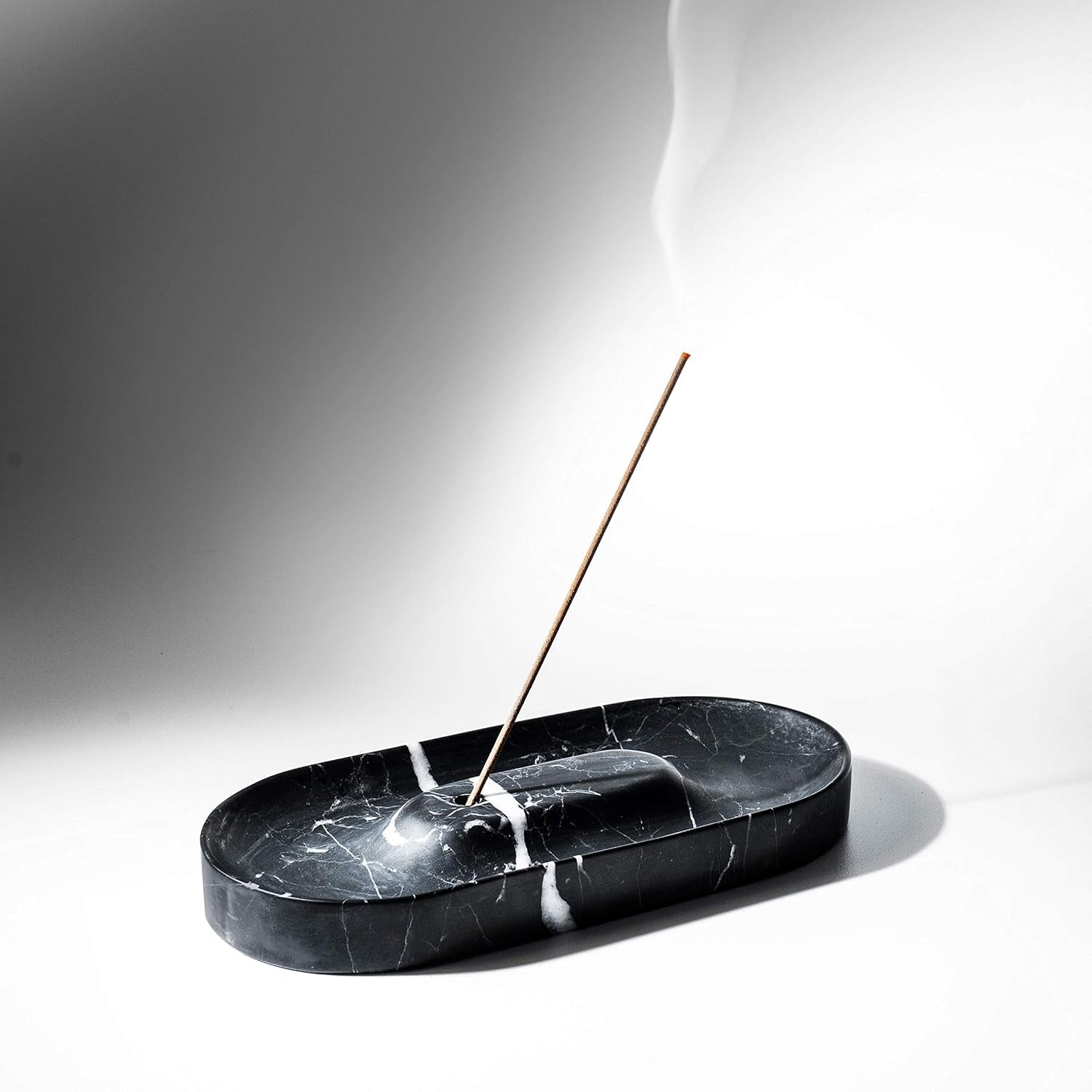 Black Marble Incense Holder | Incense Burner | Incense Tray with Ash Catcher | Marble Decor | Palo Santo Holder, 17Cm X 8Cm X 2Cm