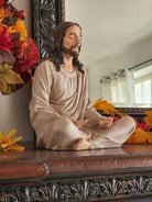 Jesus Statue 10" Natural - Meditation Statue Jesus Decor - Jesus Figurine for An