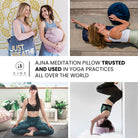 Buckwheat Meditation Cushion round Zafu Yoga Pillow - Zafu Meditation Cushion Velvet with Zippered Organic Cotton Liner to Add or Remove Hulls | Machine Washable - Free Carry Bag (Emerald)