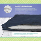 Zabuton Meditation Cushion, Large, Hemp Shadow Gray - 17Oz Organic Hemp