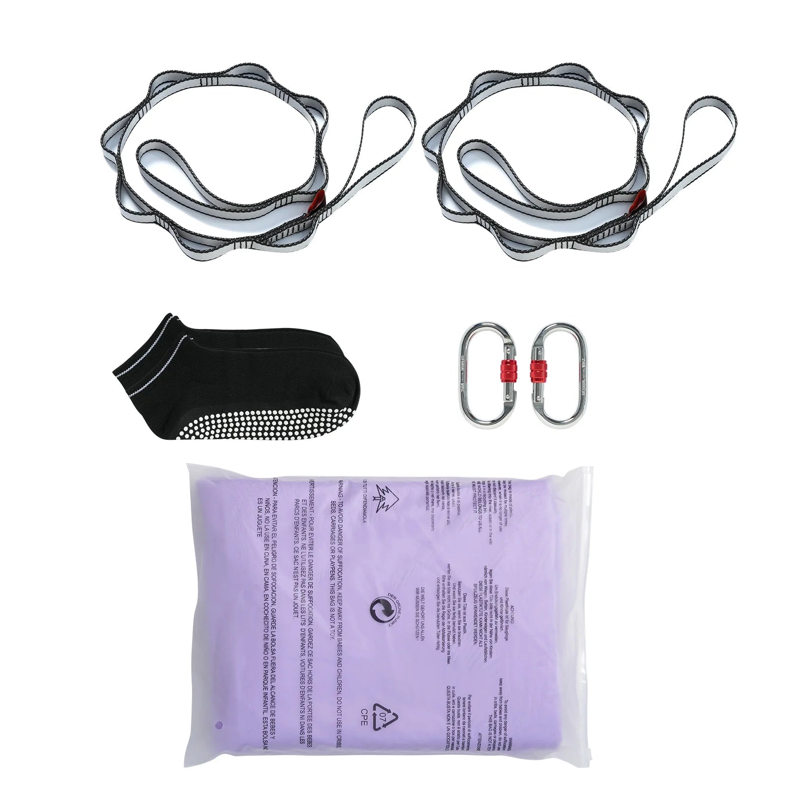 Yoga Swing Aerial Hammock - 4.4 Yard Nylon Hanging Sling for Inversions - Purple