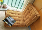 Floor Pillow 25X25 Inch, Square Meditation Cushion Floor Seating for Adults, Oversized Tufted Seat Cushion Reading Nook for Kids, Yoga Meditation Pillow for Sitting on Floor (Yellow)