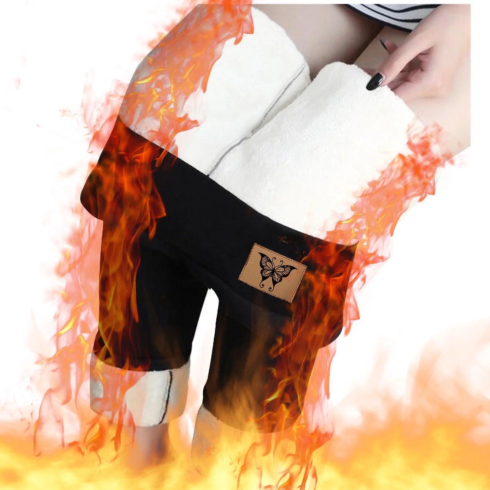 Super Thick Fleece Leggings for Women,Winter High-Waisted Leggings Fleece Lined Warm Pants,Elastic Slim Workout Yoga Tight
