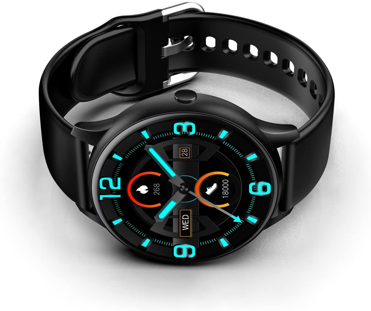 Smart Watches for Men Women, Sport Fitness Tracker Watch with Body Temperature/Heart Rate/Blood Pressure/Spo2/Sleep Monitor/Pedometer/Waterproof, Bluetooth Smartwatch, Black