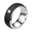 2024 New Rings for Women Nfc Mobile Phone Smart Ring Stainless Steel Ring Wireless Radio Frequency Communication Water Resistance Jewelry Gifts for Her Black